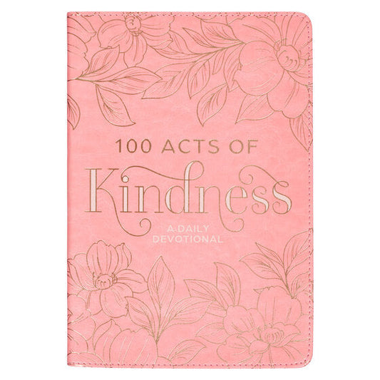 100 Acts Of Kindness Pink Faux Leather Devotional - Re-vived