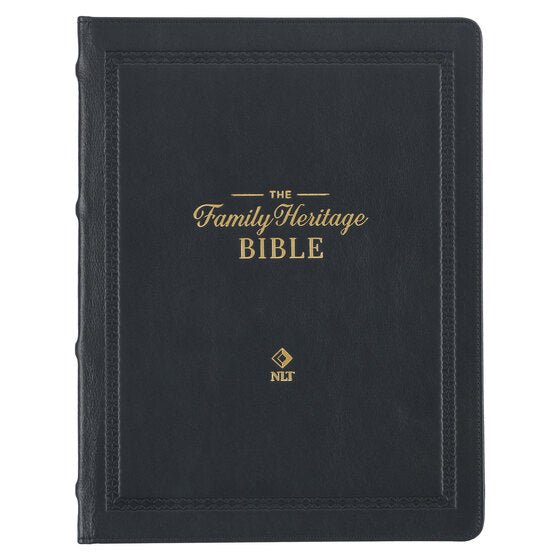 Black Full Grain Leather Family Heritage Bible - Re-vived