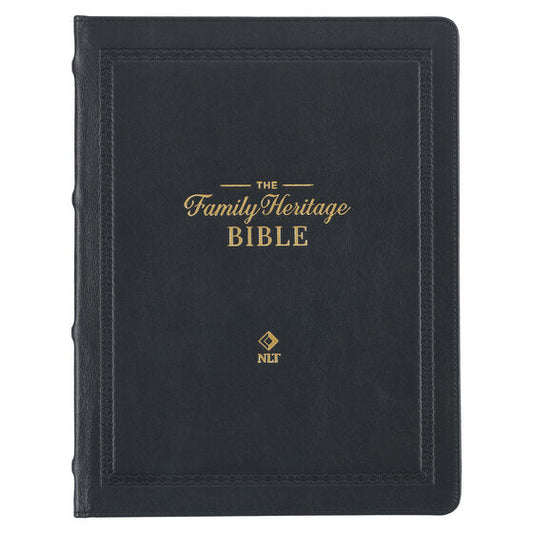 Black Full Grain Leather Family Heritage Bible - Re-vived