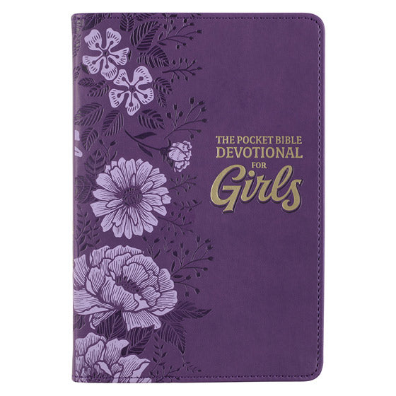 Purple Faux Leather Pocket Devotional For Girls - Re-vived