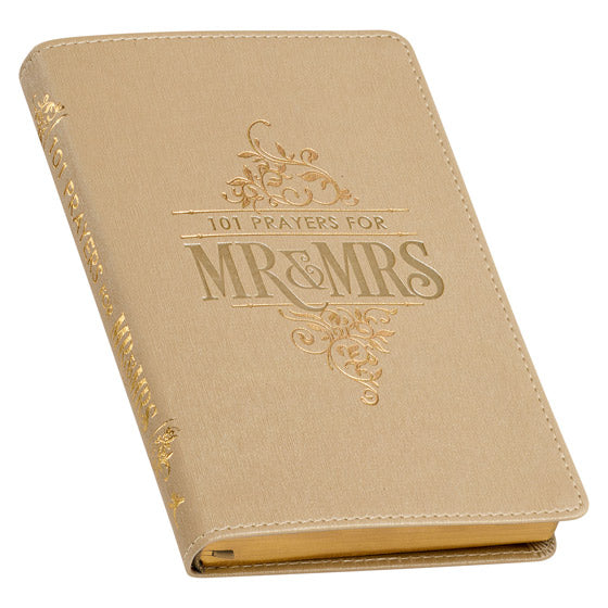 101 Prayers For Mr. & Mrs. Gold Faux Leather Prayer Book - Re-vived