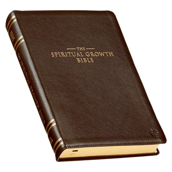 Brown Genuine Leather Spiritual Growth Bible - Re-vived