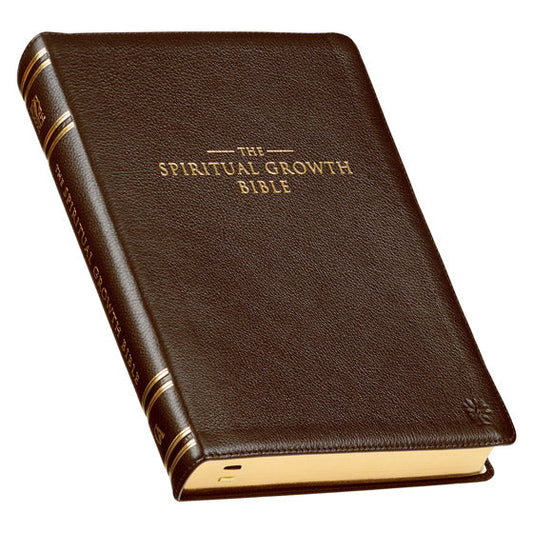 Brown Genuine Leather Spiritual Growth Bible - Re-vived