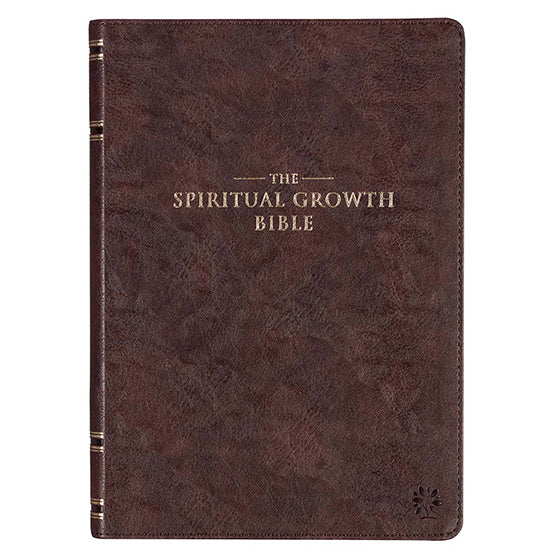 Espresso Brown Faux Leather Spiritual Growth Bible - Re-vived