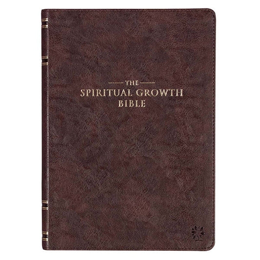 Espresso Brown Faux Leather Spiritual Growth Bible - Re-vived