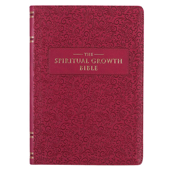 Berry Faux Leather Spiritual Growth Bible - Re-vived