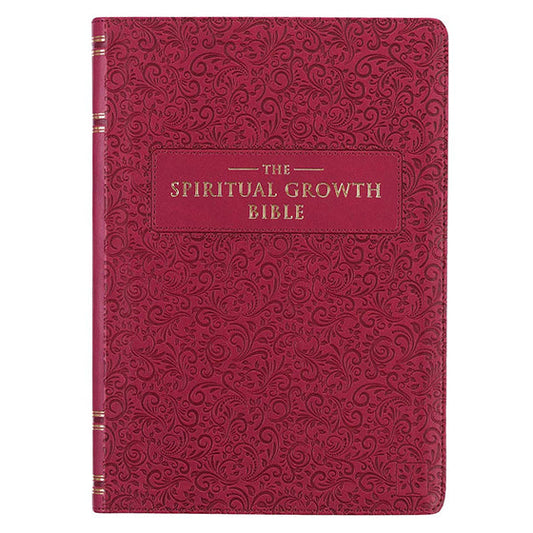 Berry Faux Leather Spiritual Growth Bible - Re-vived