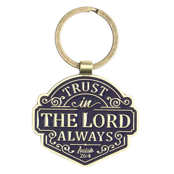 Trust In The Lord Always Key Ring In Gift Tin - Isaiah 26:4 - Re-vived