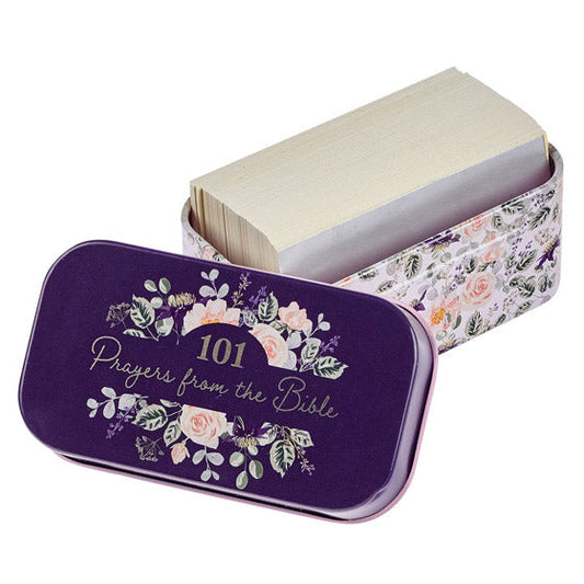 101 Prayers From The Bible Navy Scripture Cards In A Tin - Re-vived