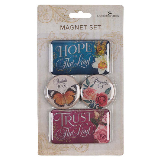 Hope And Trust Floral Assorted Magnet Set - Re-vived