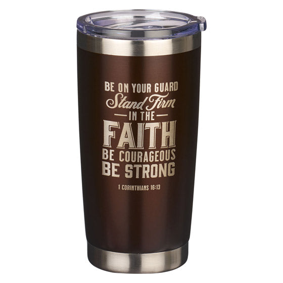 Stand Firm Brown Stainless Steel Mug - 1 Corinthians 16:13 - Re-vived