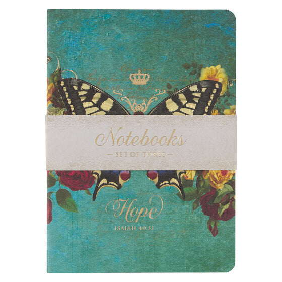Hope Grace And Be Still Secret Garden Butterfly Notebook Set - Re-vived