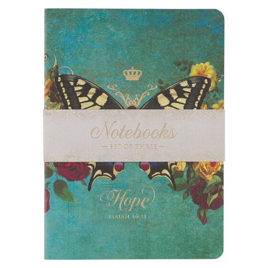 Hope Grace And Be Still Secret Garden Butterfly Notebook Set - Re-vived