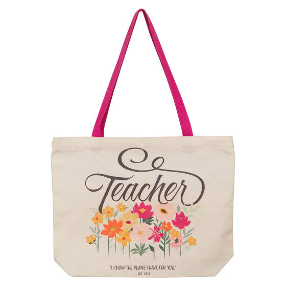 I Know The Plans Teacher Canvas Tote Bag - Jeremiah 29:11 - Re-vived