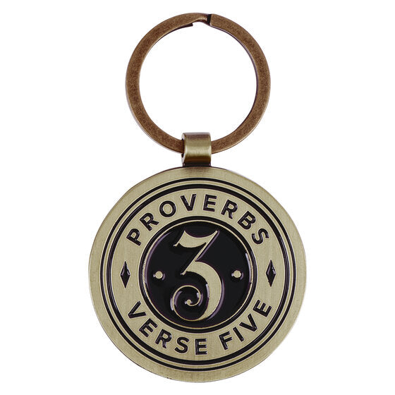 Proverbs 3:5 Brass Metal Keyring - Re-vived