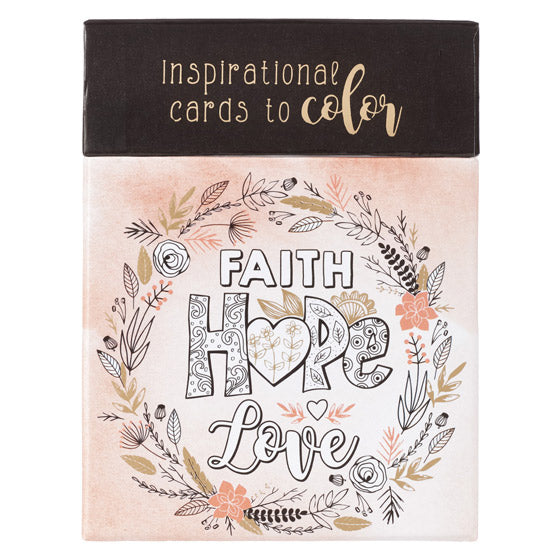 Faith Hope Love Colouring Cards - Re-vived