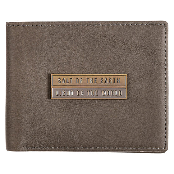 Salt Of The Earth Grey Genuine Leather Wallet - Re-vived