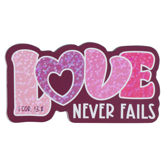 Love Never Fails Magnet - 1 Corinthians 13:8 - Re-vived