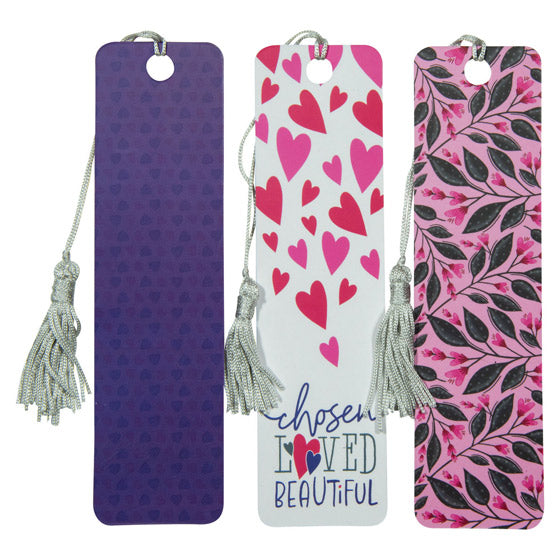 Gods Princess Pink Floral Paper Bookmark Set - 1 Peter 2:9 - Re-vived