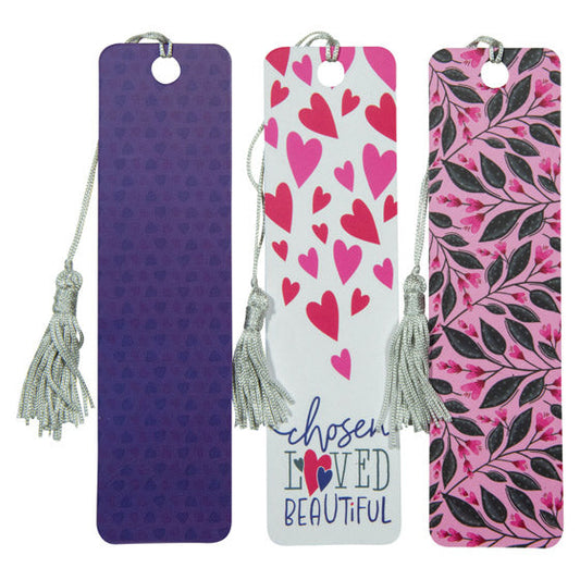 Gods Princess Pink Floral Paper Bookmark Set - 1 Peter 2:9 - Re-vived