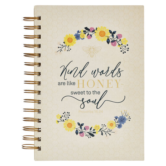 Kind Words Are Like Honey Wirebound Journal - Proverbs 16:24 - Re-vived