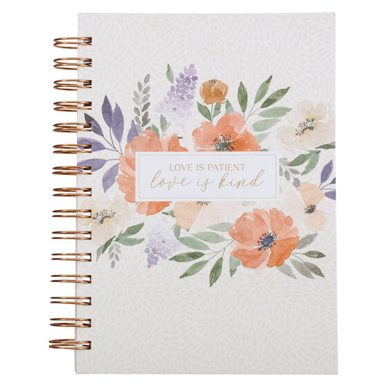 Love Is Kind Coral Poppy Spiral Journal - Re-vived