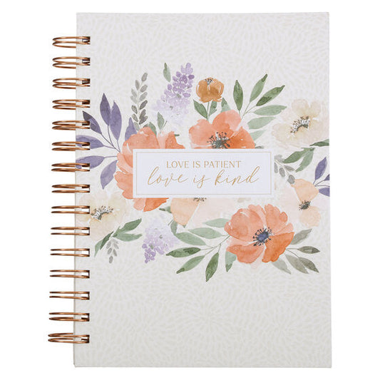 Love Is Kind Coral Poppy Spiral Journal - Re-vived