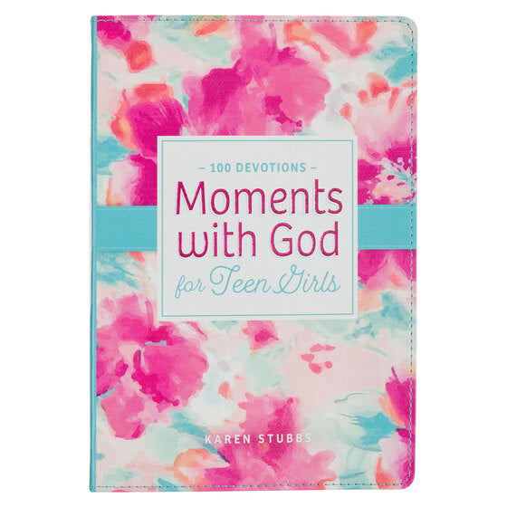 Moments with God for Teen Girls Pink Floral Gift Book - Re-vived