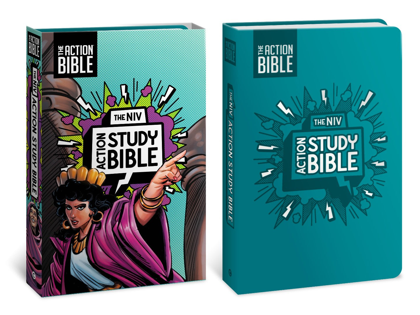 NIV Action Study Bible, Leathersoft, Aqua, Full Color - Re-vived