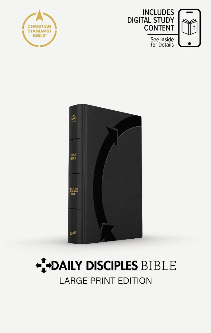 CSB Daily Disciples Bible, Large Print, Black - Re-vived