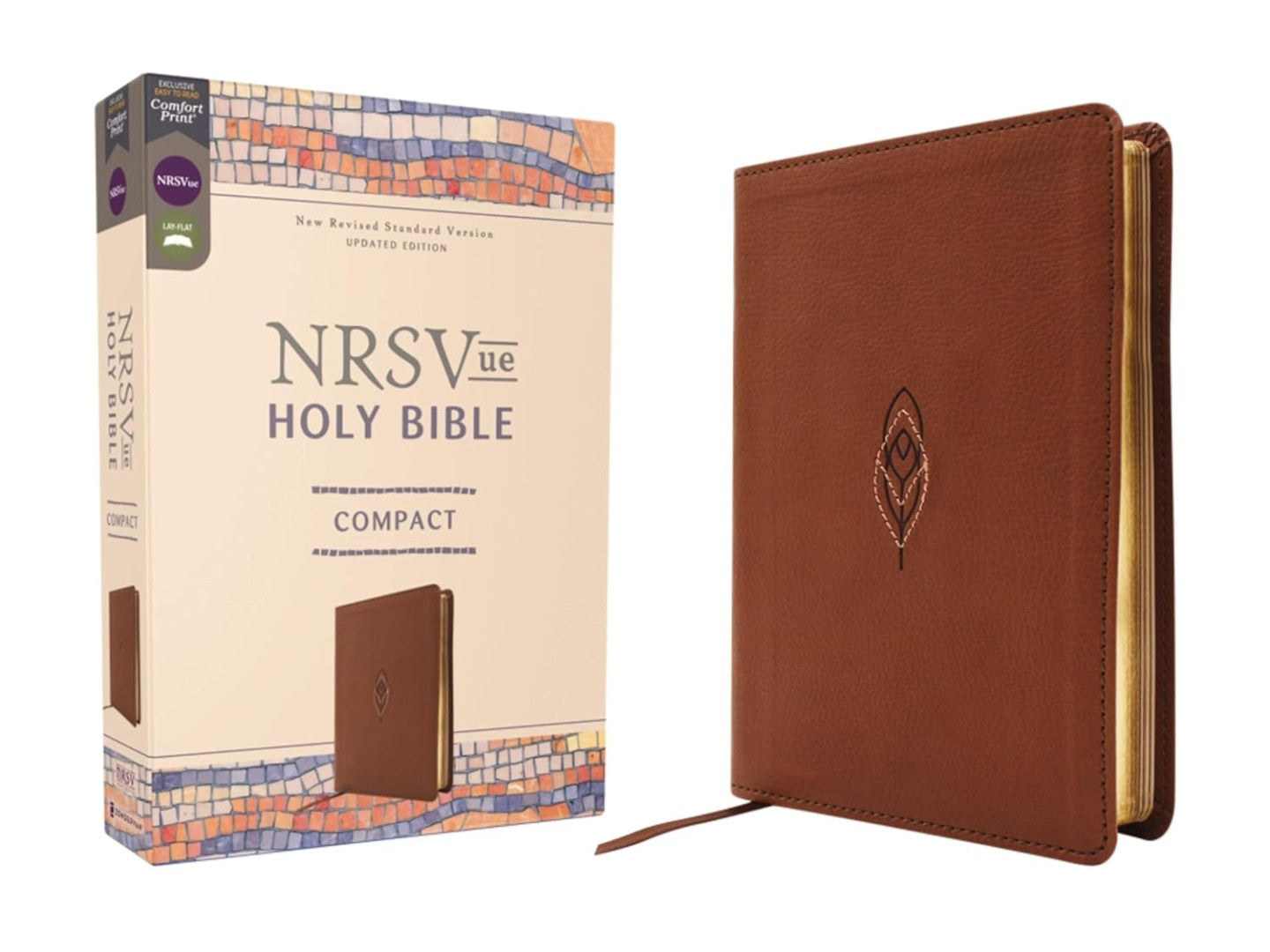 NRSVue, Holy Bible, Compact, Leathersoft, Brown - Re-vived