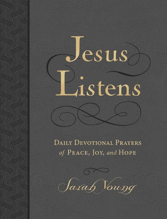 Jesus Listens, Large Text Leathersoft, Charcoal - Re-vived