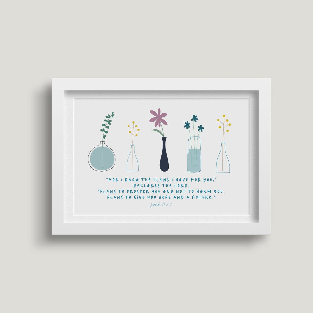 For I Know (Stems) 7X5 White Framed Print - Re-vived