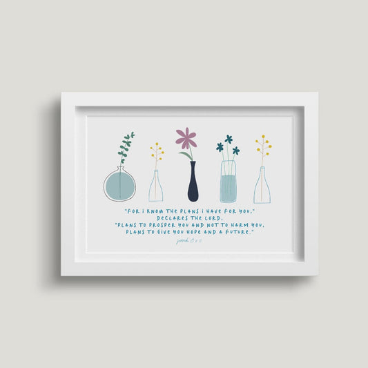 For I Know (Stems) 7X5 White Framed Print - Re-vived