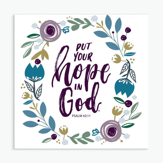 Put Your Hope In God (Leaves) - Greeting Card - Re-vived