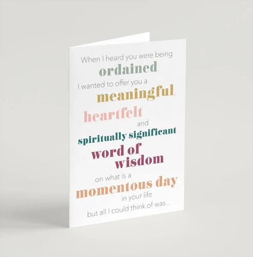 Tea And Cake Funny Ordination Card - Re-vived
