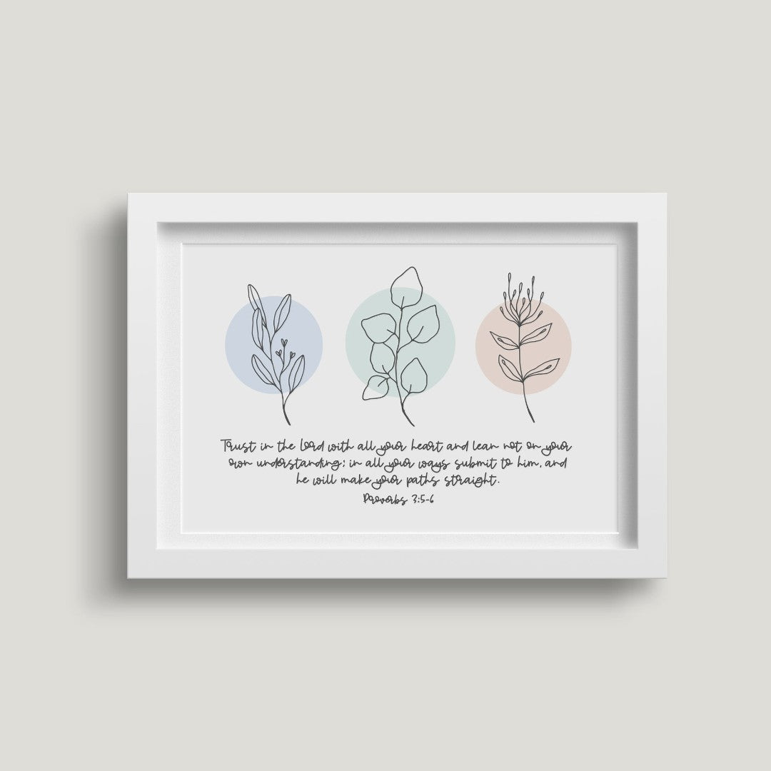 Trust In The Lord (Flora) 7X5 White Framed Print - Re-vived