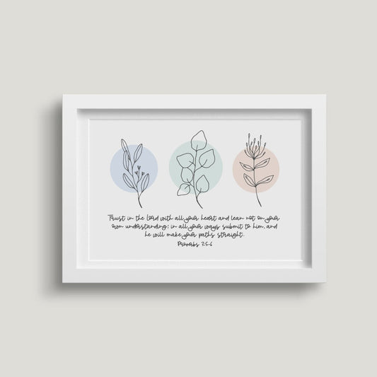 Trust In The Lord (Flora) 7X5 White Framed Print - Re-vived