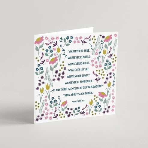 Whatever Is True Greeting Card & Envelope - Re-vived