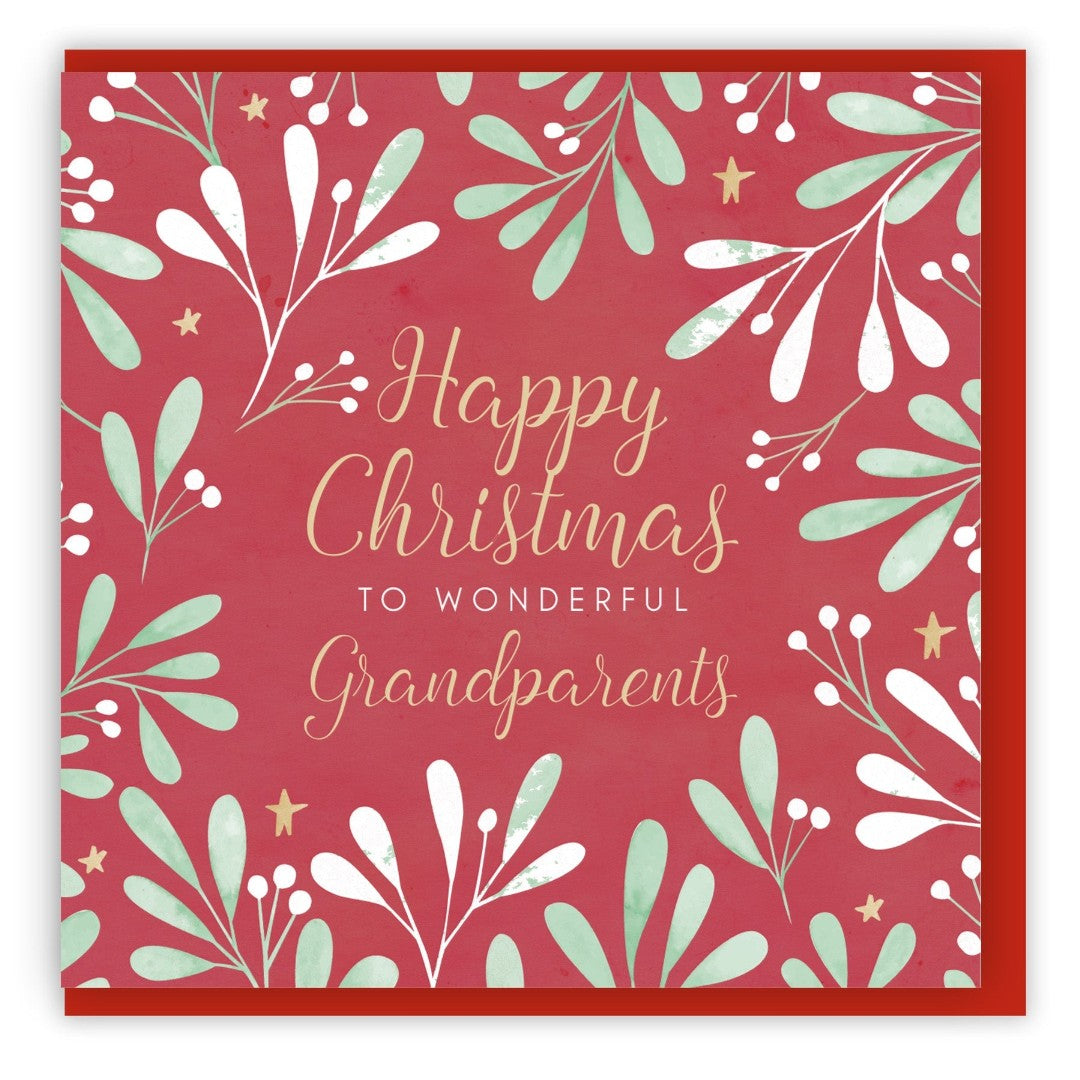 Happy Christmas To Wonderful Grandparents Single Christmas C - Re-vived