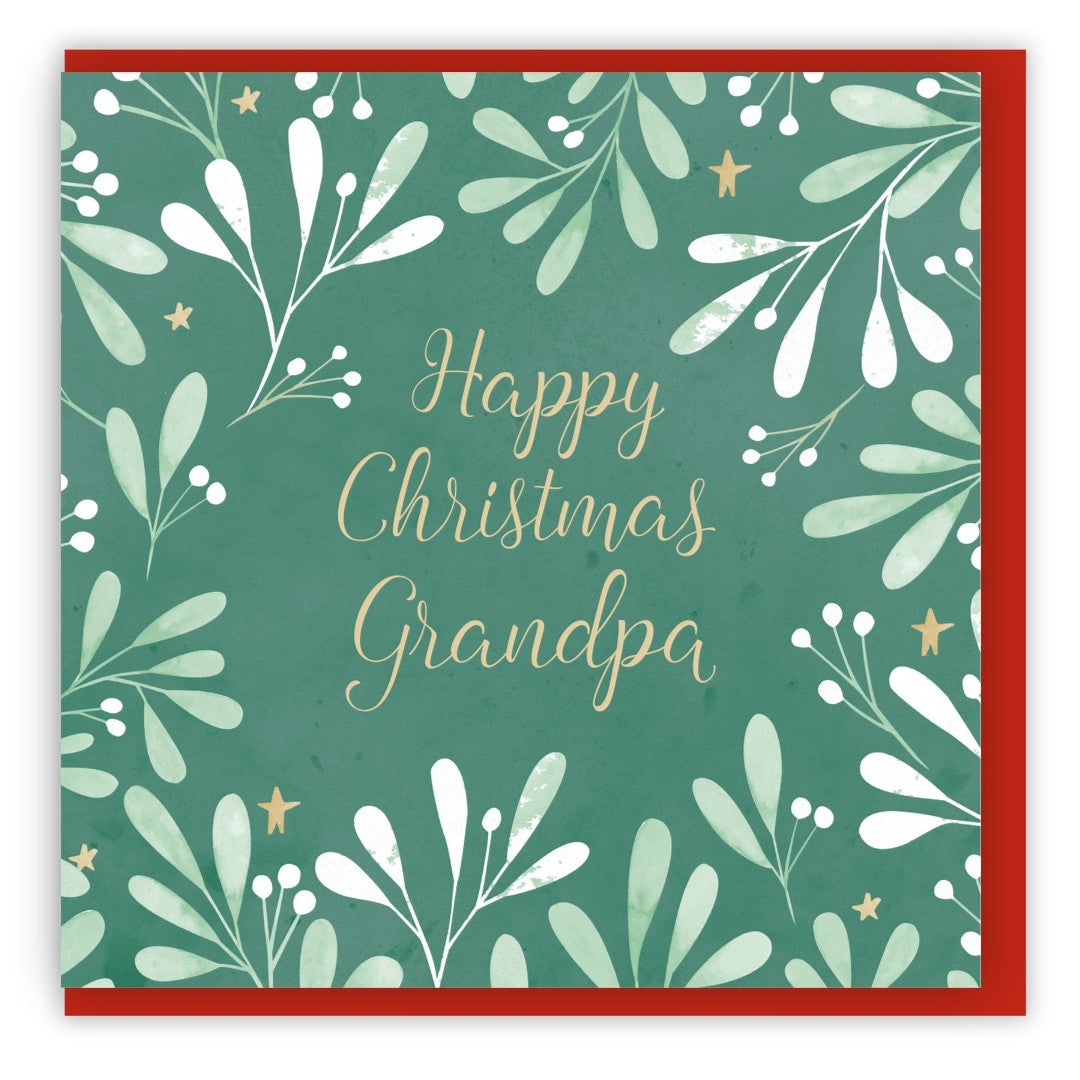 Happy Christmas Grandpa Single Christmas Card - Re-vived