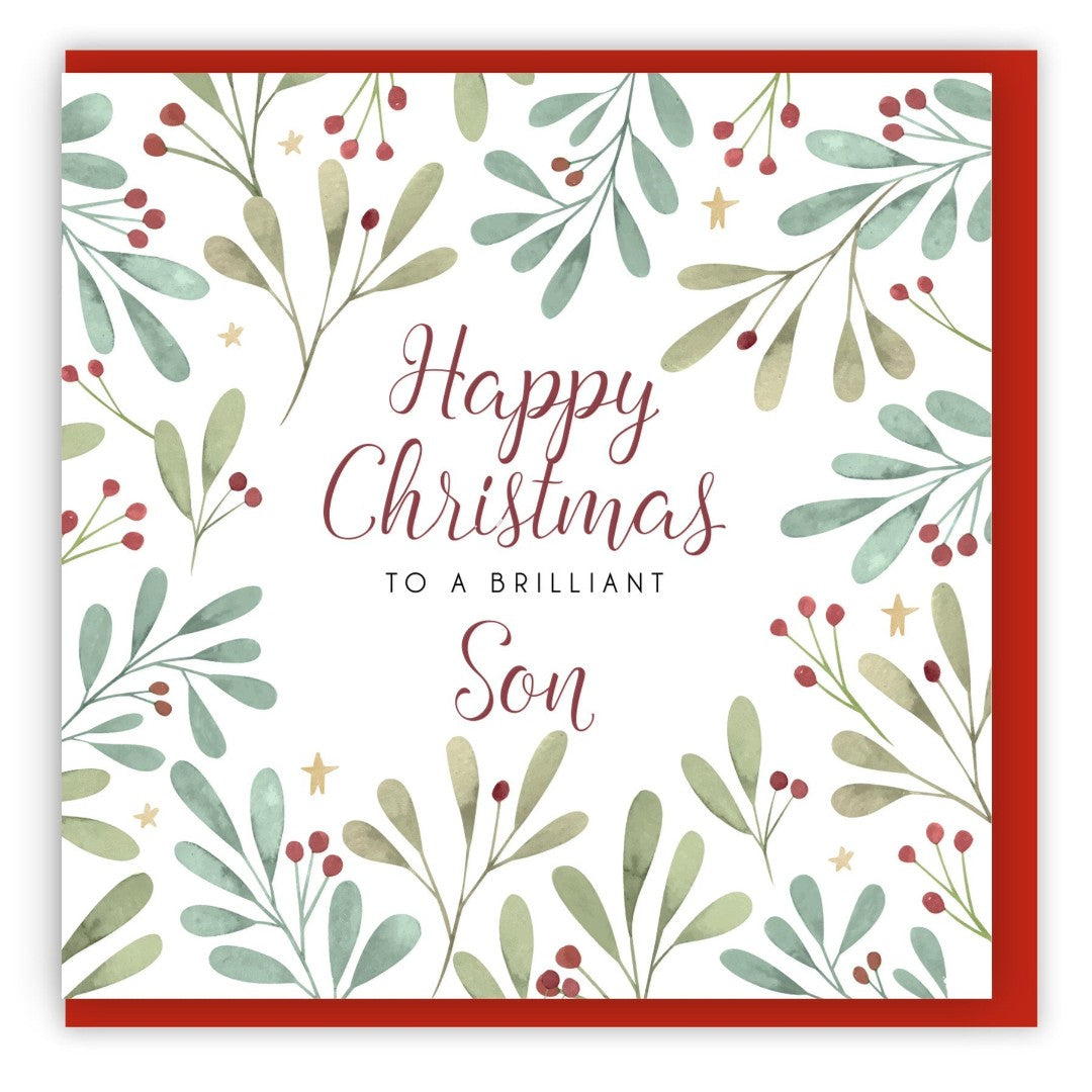 Happy Christmas Son Single Christmas Card - Re-vived