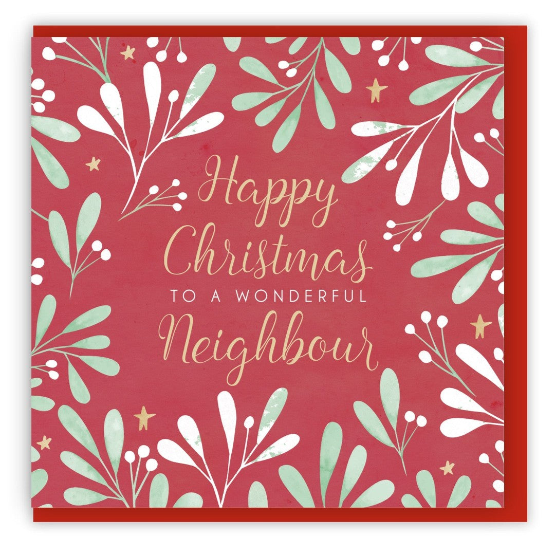 Happy Christmas To A Wonderful Neighbour Single Christmas Ca - Re-vived