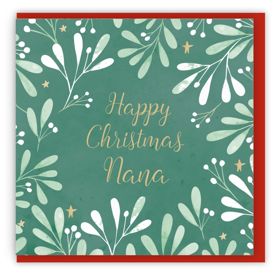 Happy Christmas Nana Single Christmas Card - Re-vived