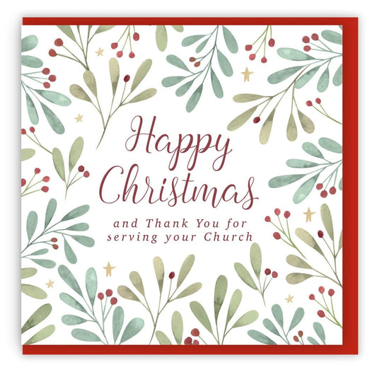 Happy Christmas And Thank You Single Christmas Card - Re-vived