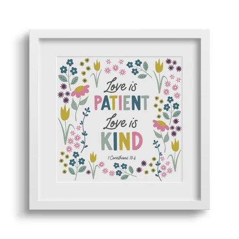 Love Is Patient 6X6 White Framed Print - Re-vived