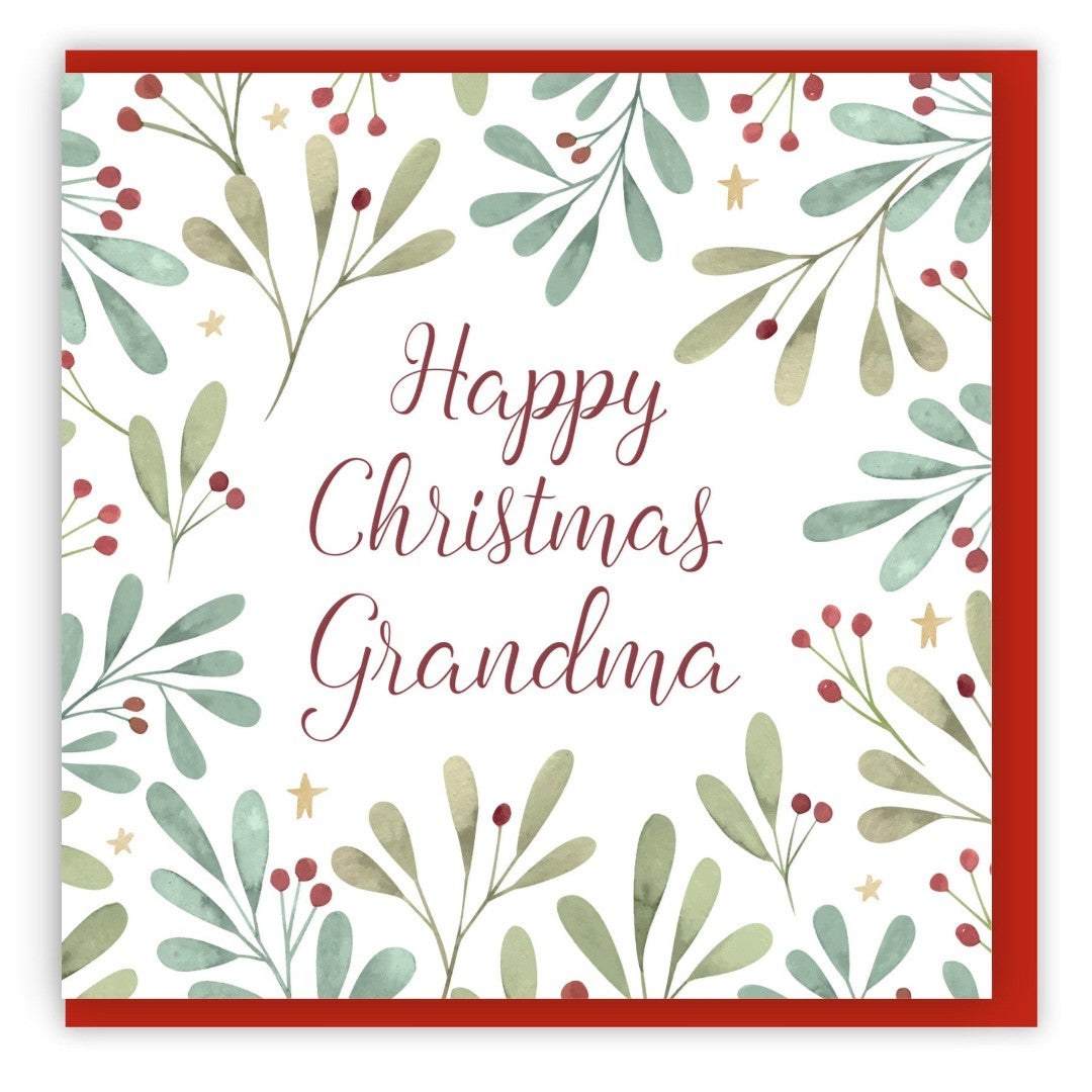 Happy Christmas Grandma Single Christmas Card - Re-vived