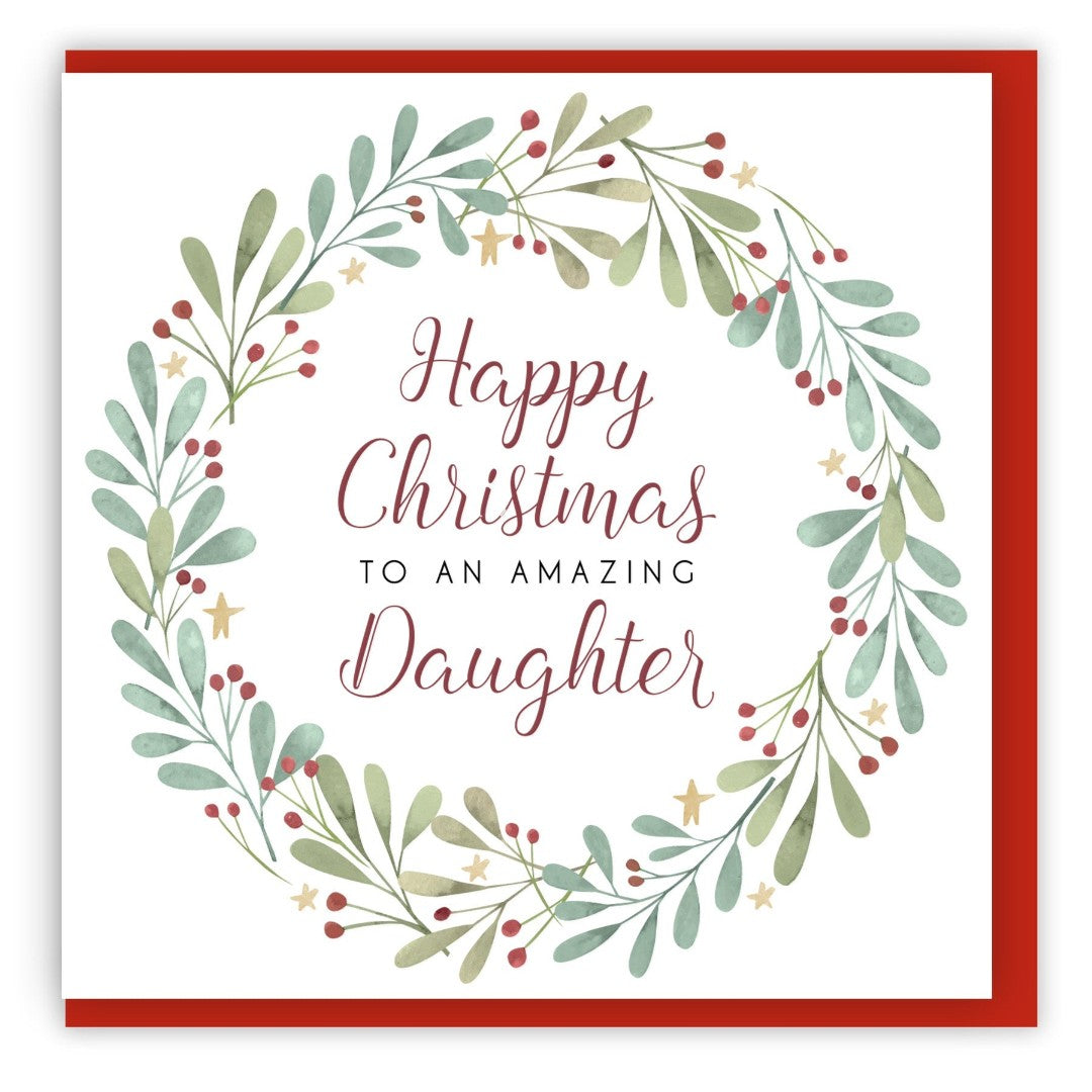 Happy Christmas Daughter Single Christmas Card - Re-vived