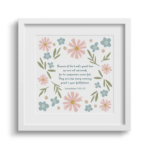 Great Is Your Faithfulness 6X6 White Framed Print - Re-vived