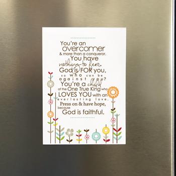 Overcomer (flowers) A7 Magnet - Re-vived
